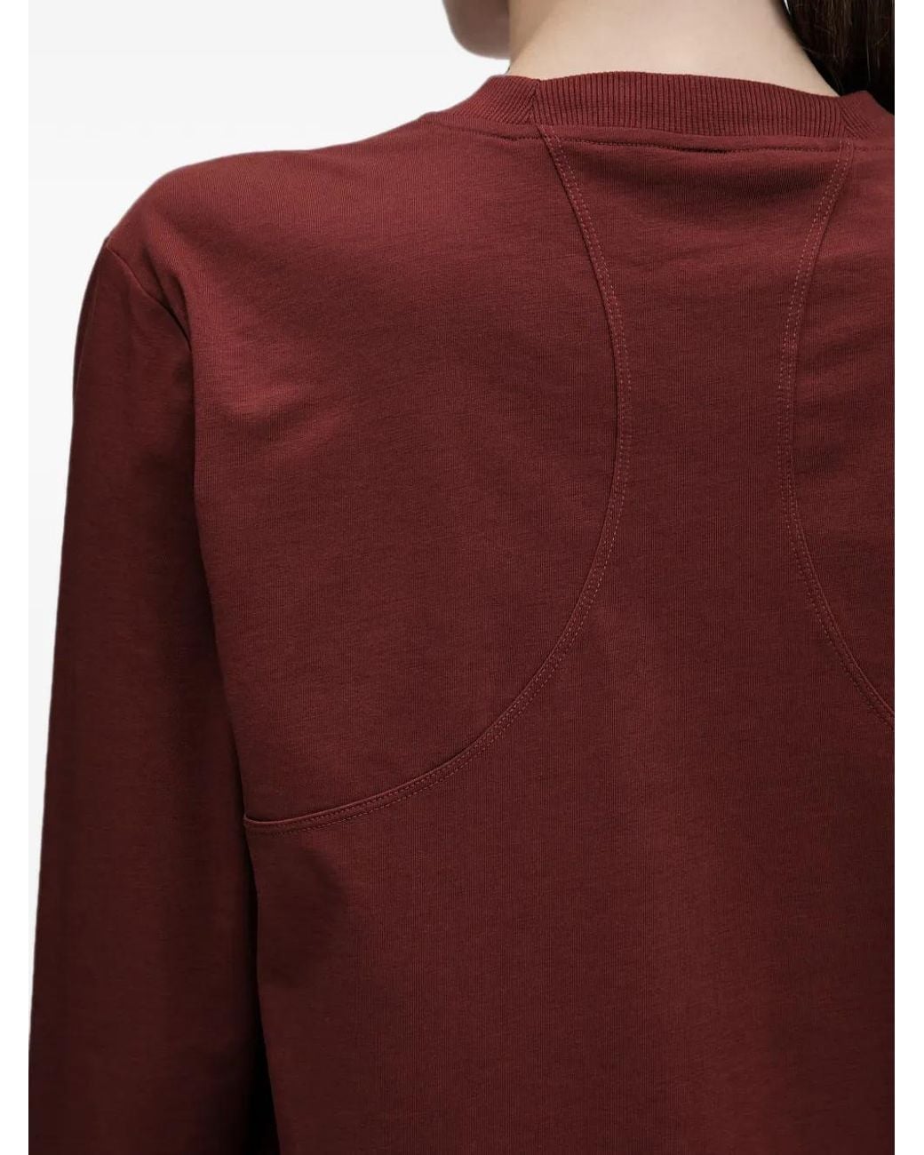 Adidas By Stella McCartney Red Logo-Print Long-Sleeve T-Shirt