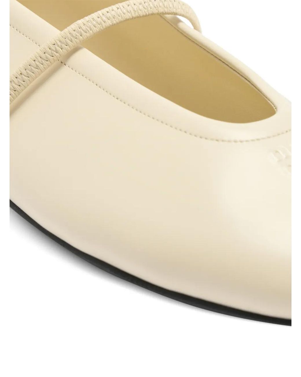 Miu Miu White Logo-Embossed Ballet Flats