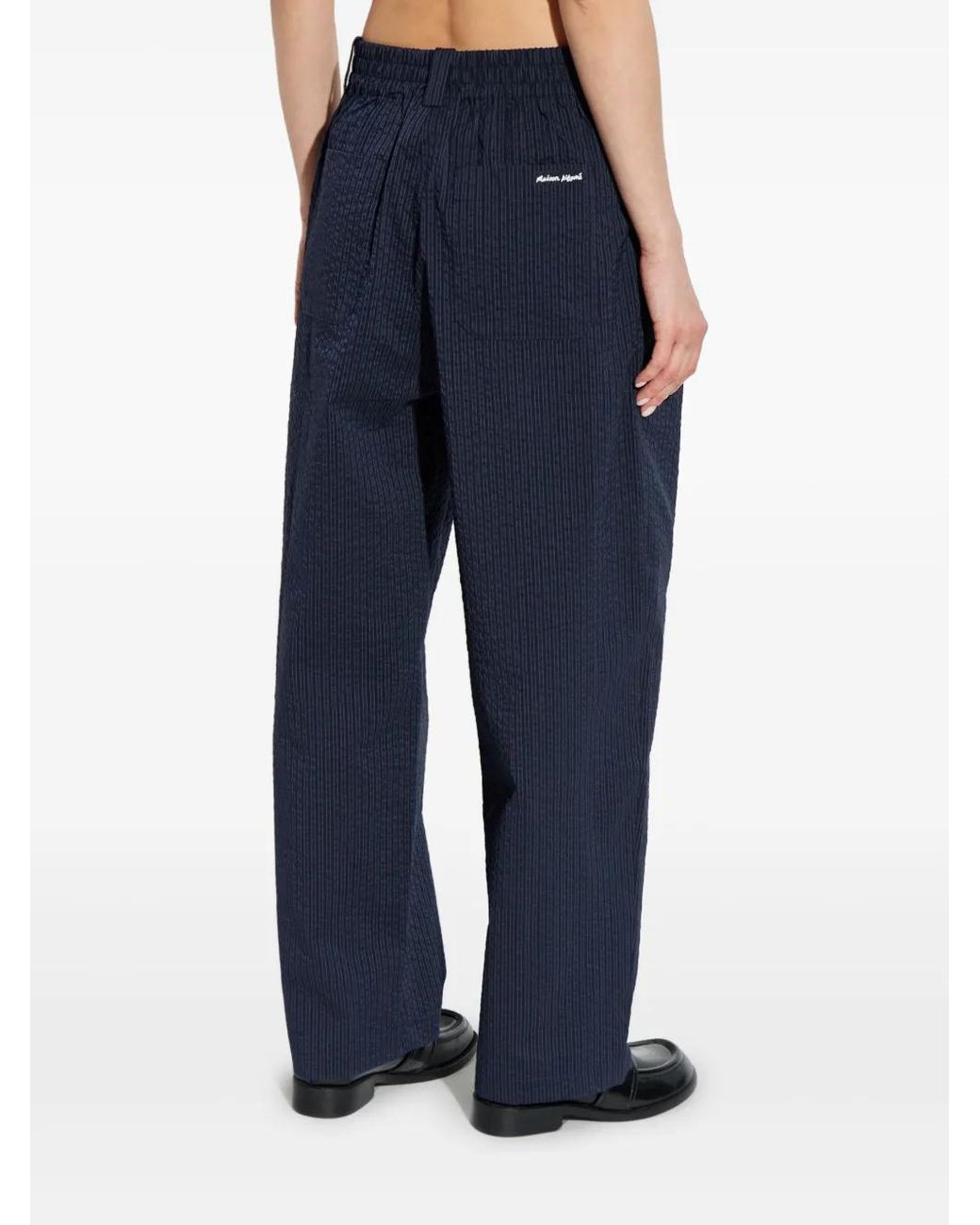 Maison Kitsuné Gestreepte Broek in het Blue