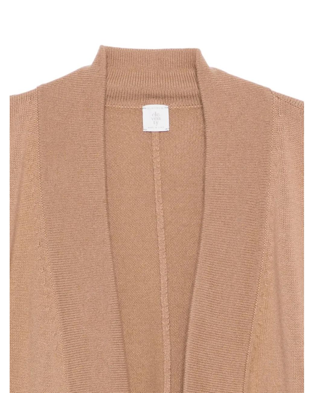 Eleventy Natural Open-Front Cardigan
