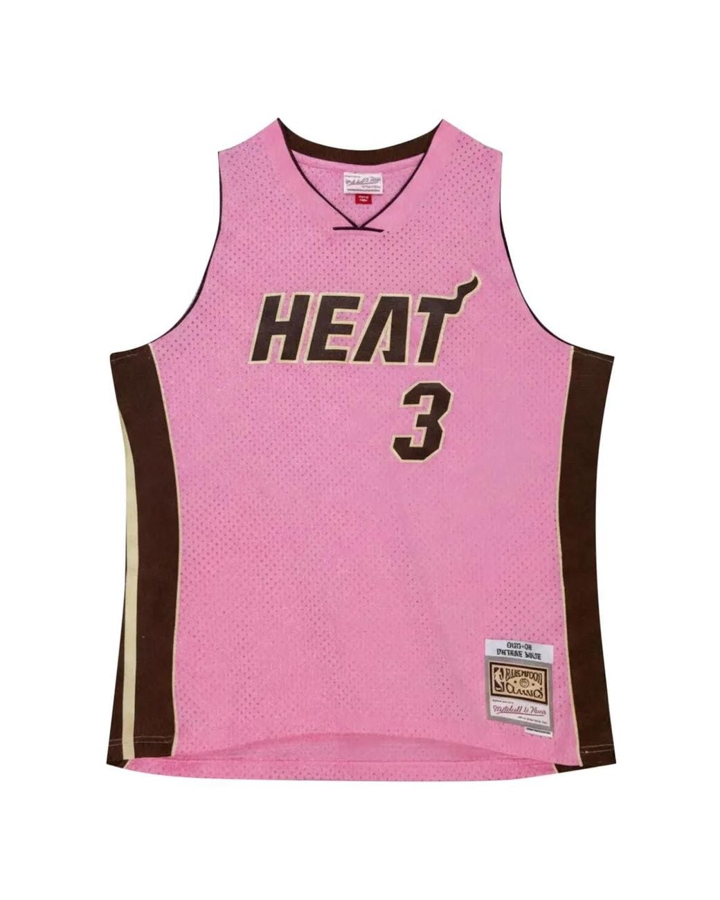 Mitchell & Ness Pink Dwayne Wade Miami Heat Swingman Jersey for men