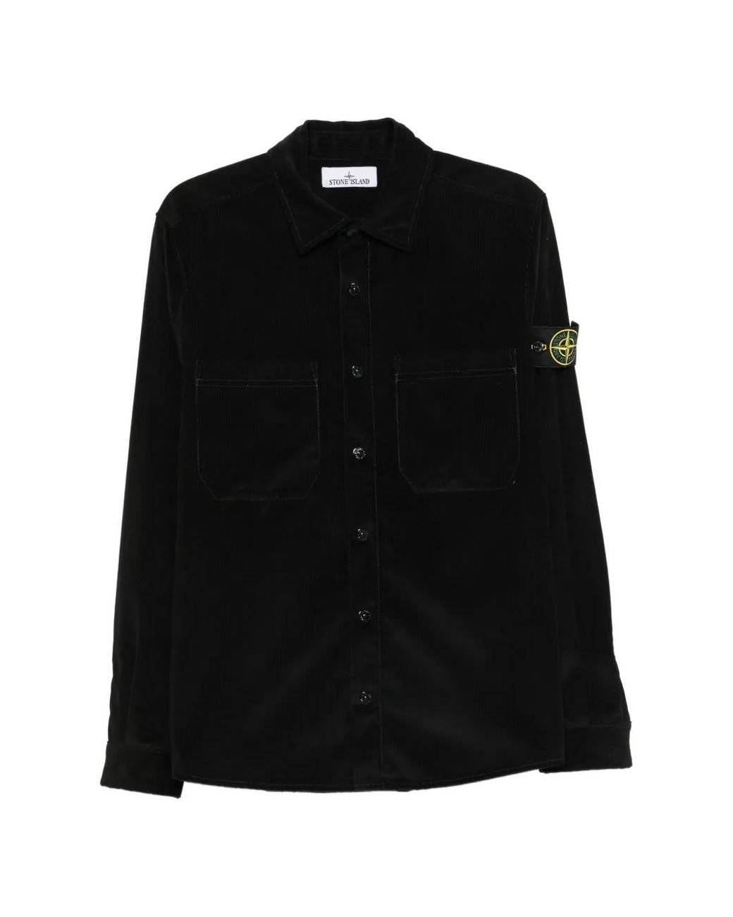 Sobrecamisa 1200040 De Pana Stone Island de hombre de color Black