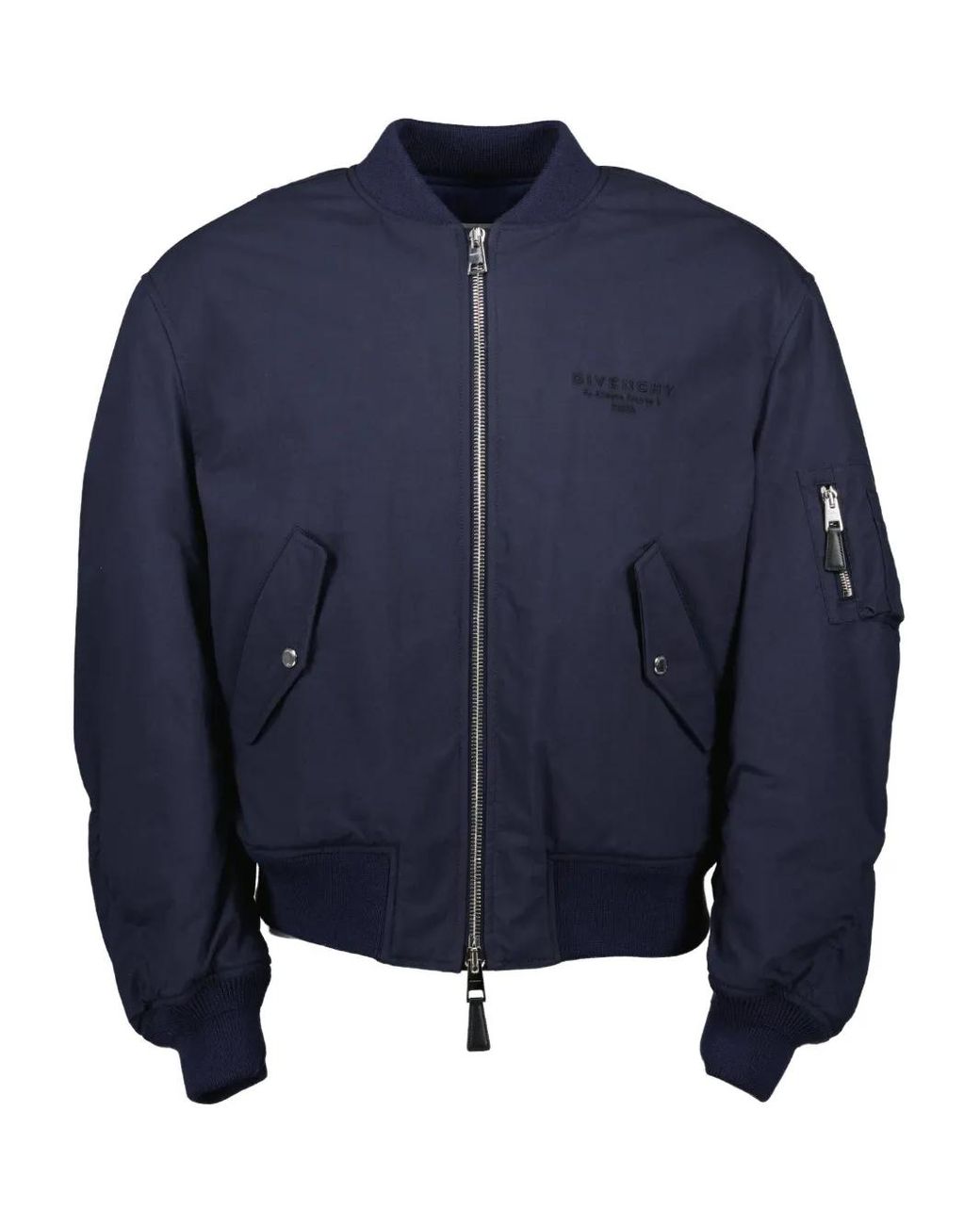 Givenchy Blue Cotton Blend Bomber Jacket for men