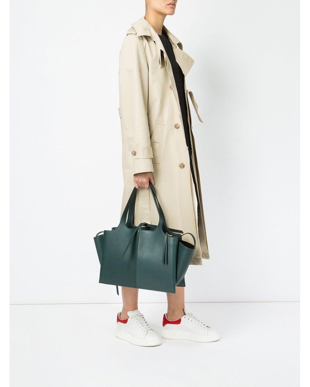 Celine - Medium Tri-fold Tote Bag - Women - Calf Leather - One Size in  Green | Lyst