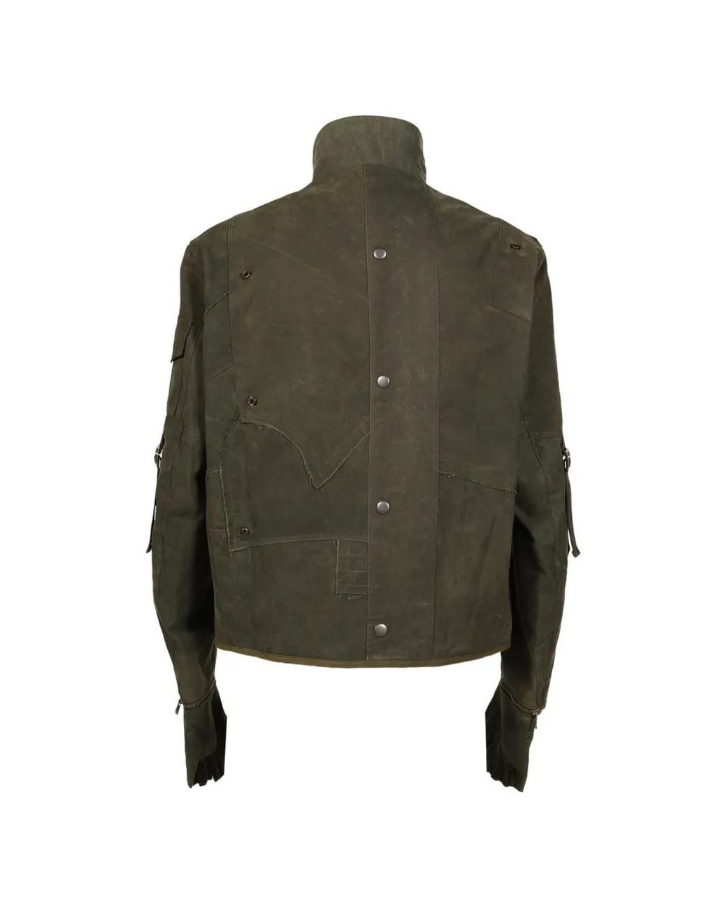 UNDER THE SIGN Green Phantom Patchwork Gloved Jacket for men