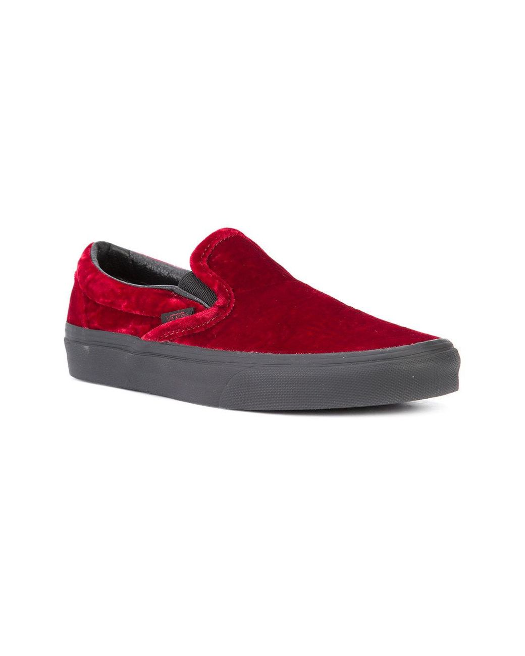 Vans Velvet Slip-on Sneakers in Red for Men | Lyst
