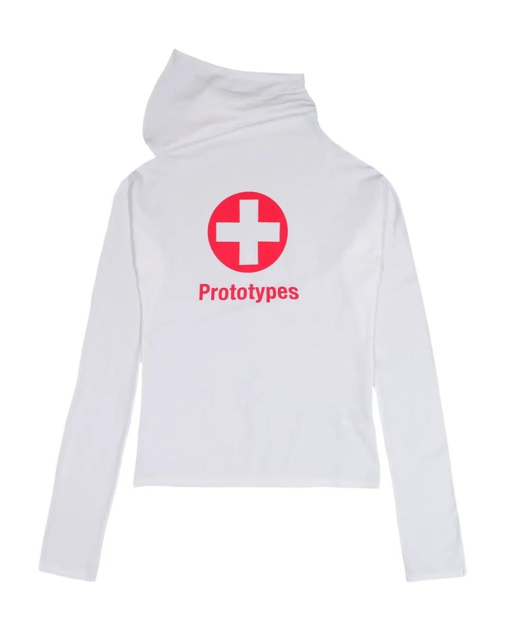 PROTOTYPES White Logo-Print Hoodie