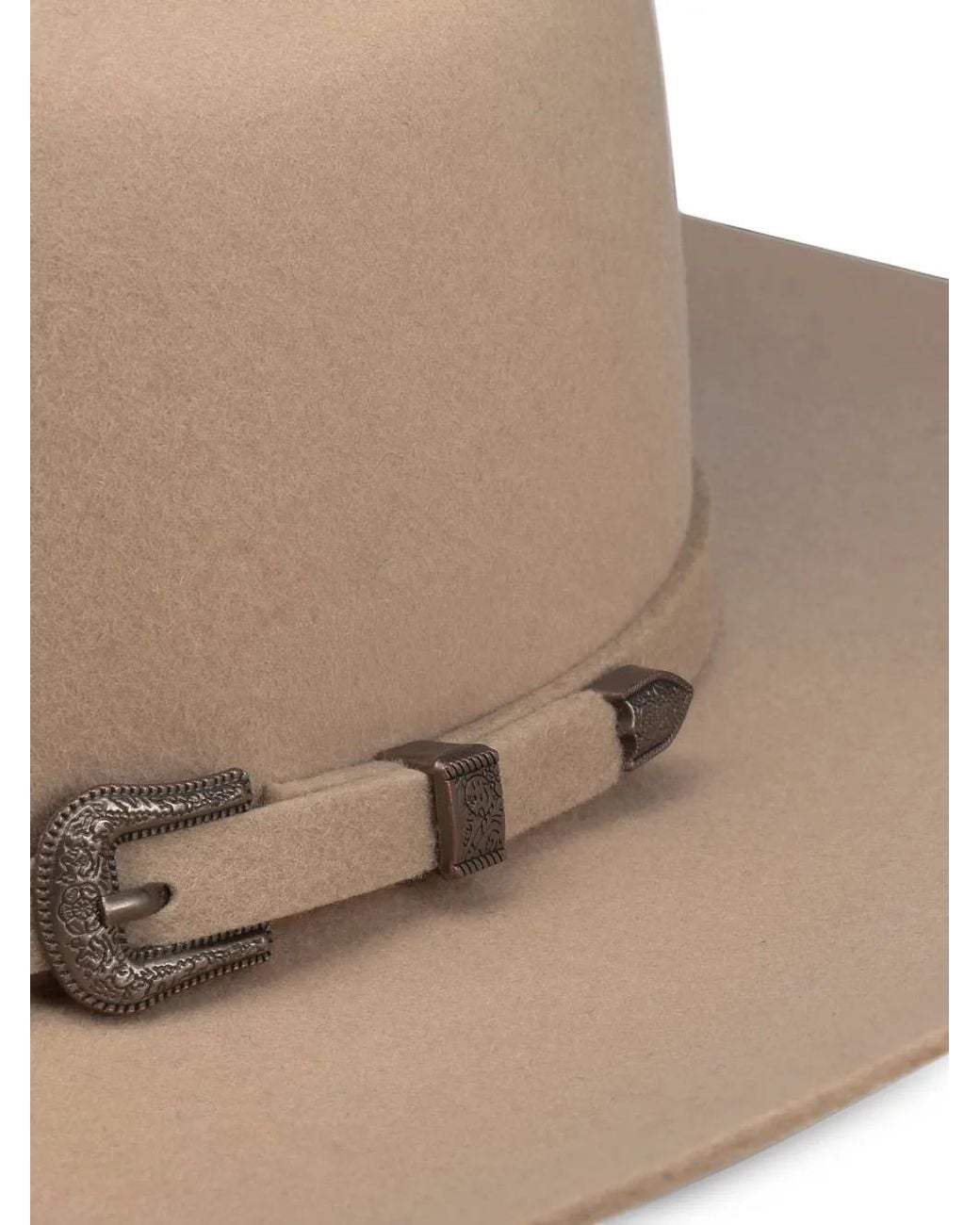 Stetson Natural Mardren Buckle-Detail Felt Hat