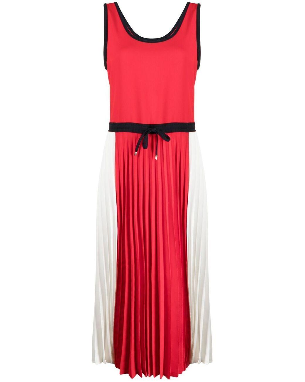 Robe plissée colour block Tommy Hilfiger en coloris Rouge | Lyst