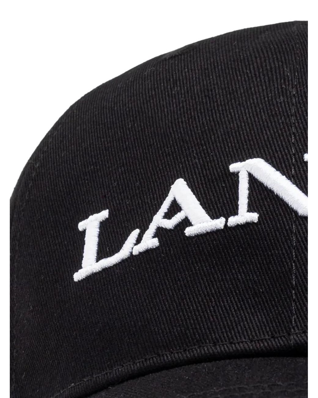 Lanvin Black Baseball Cap Logo Amhawca11Clop25 for men
