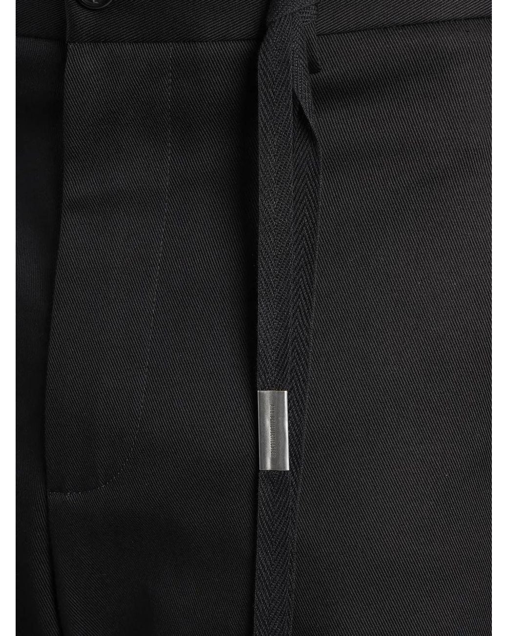 Ann Demeulemeester Black Gautar Ribbon-Detail Loose-Fit Trousers for men