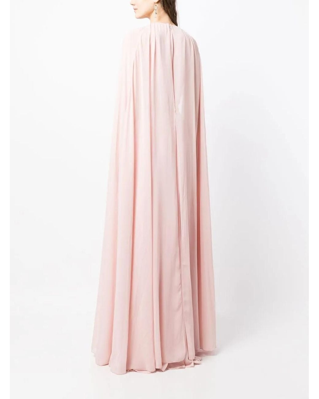 Sachin & Babi Pink Belladonna Cape Gown