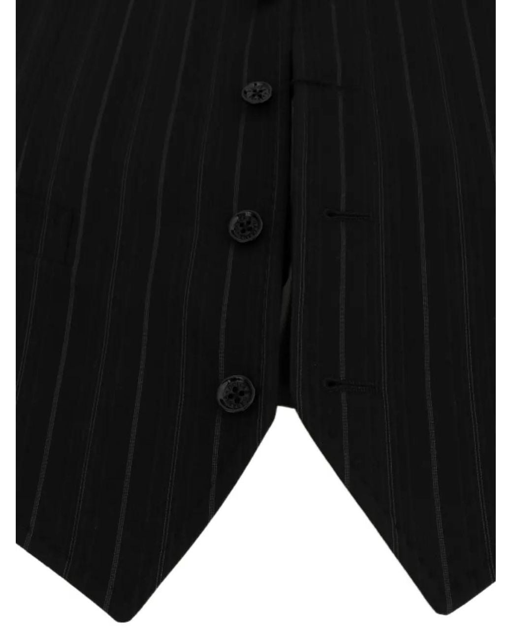 Dolce & Gabbana Black Pinstripe-Pattern Waistcoat for men