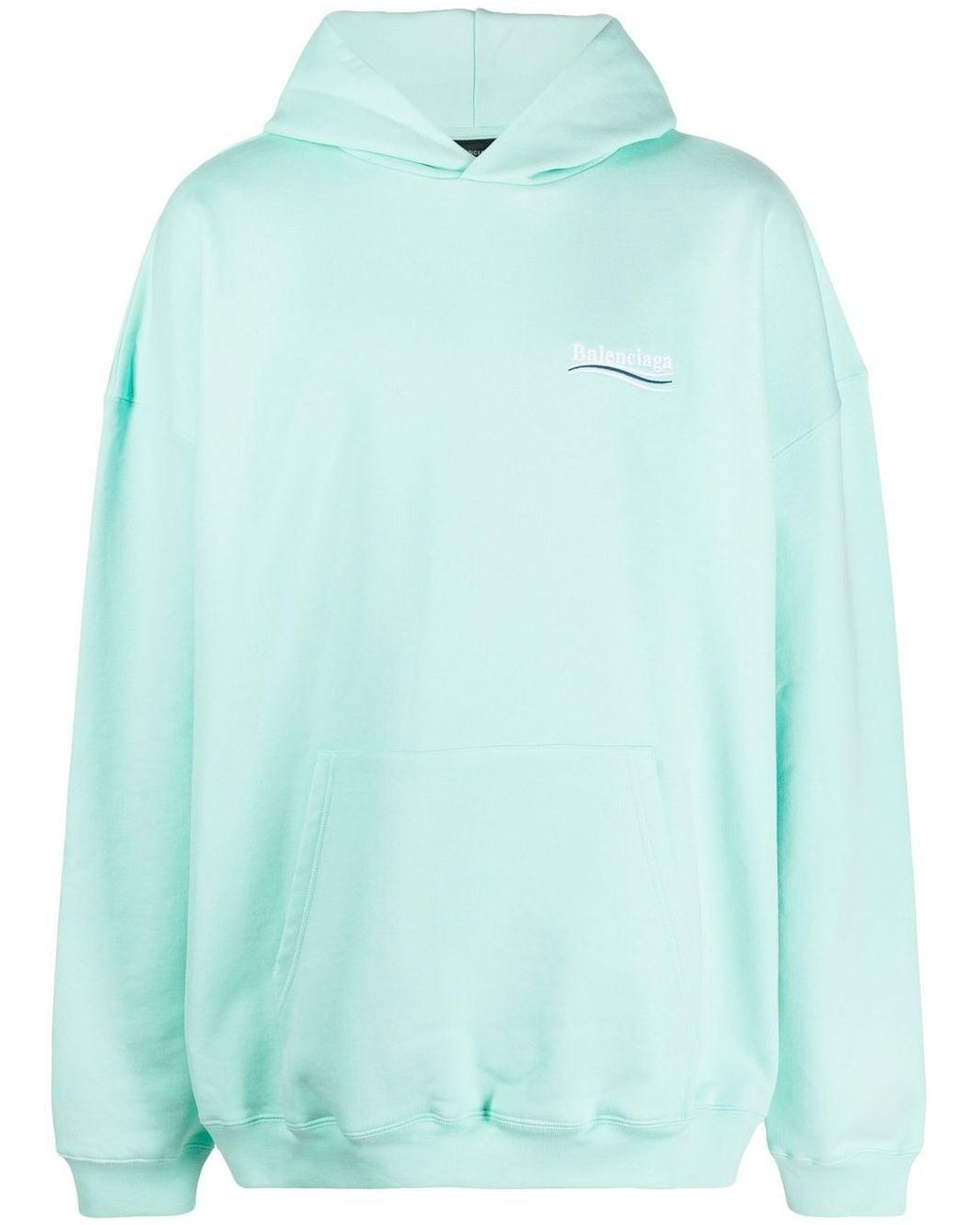 Balenciaga Political Campaign Embroidered Hoodie in Blue for Men