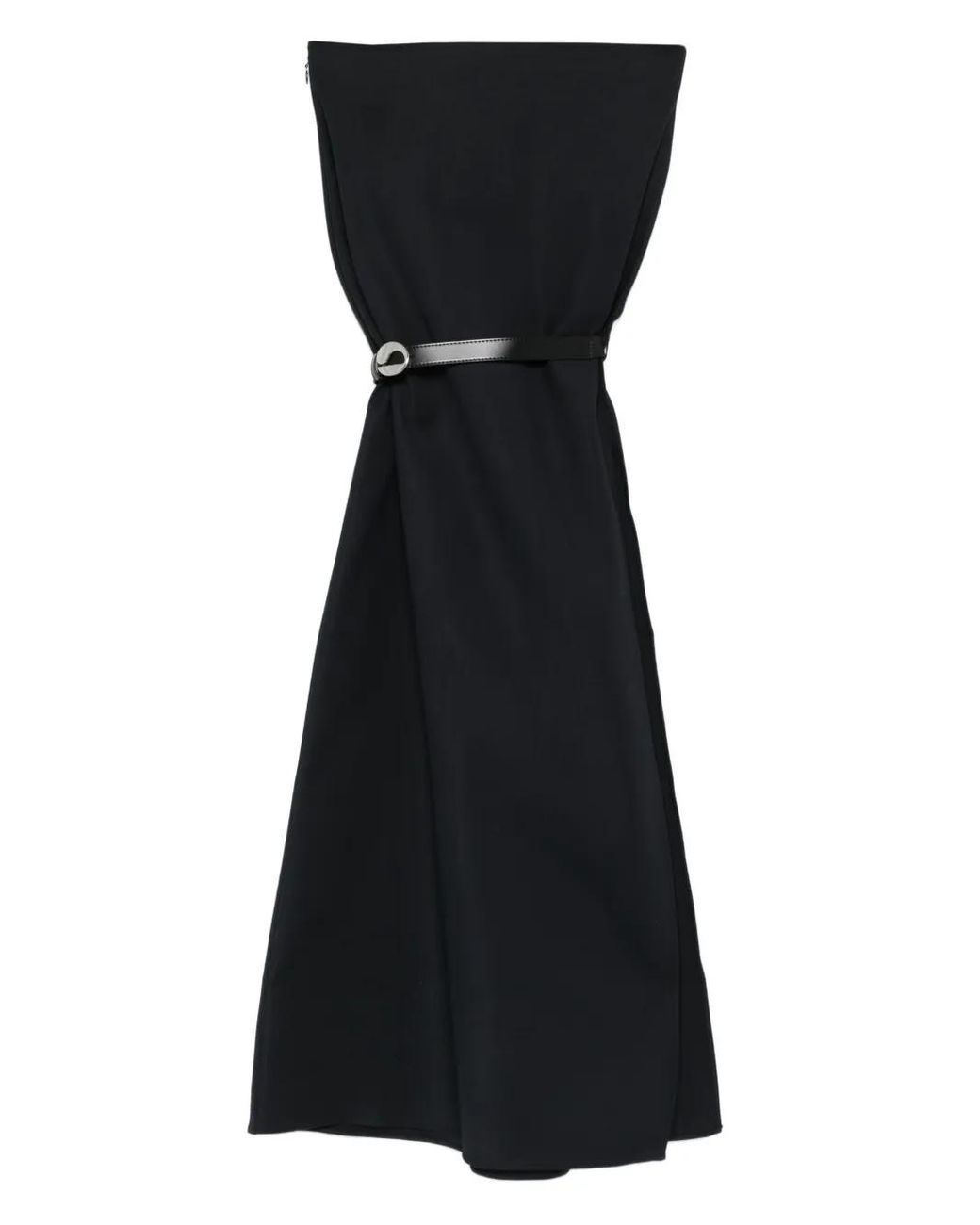 Coperni Black Belted Oval-Buckle Mini Dress