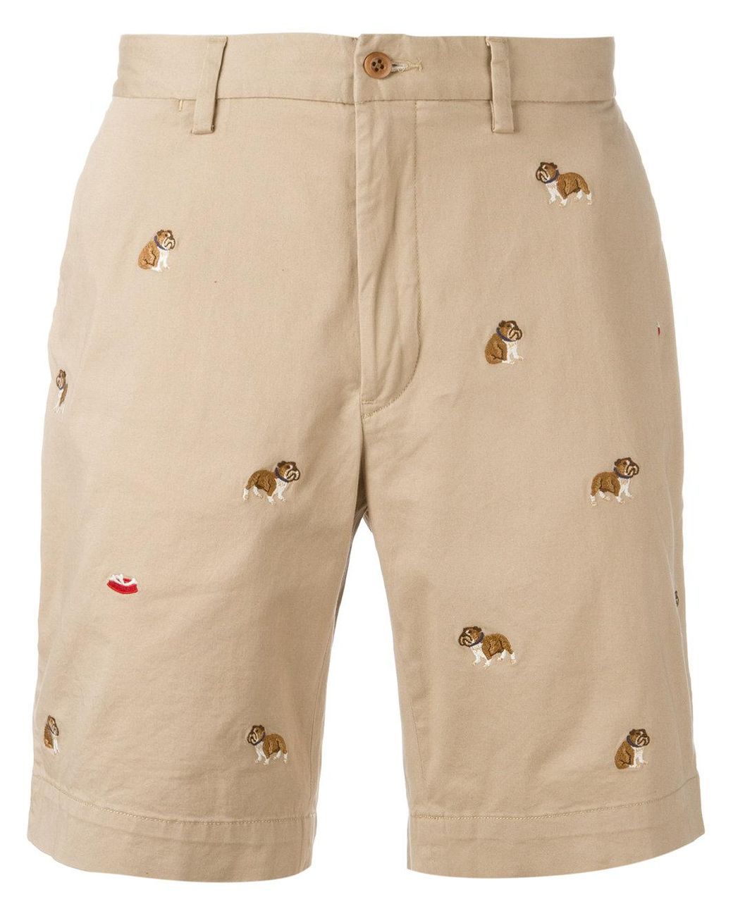 Polo Ralph Lauren Bulldog Embroidery Chino Shorts in Natural for Men | Lyst