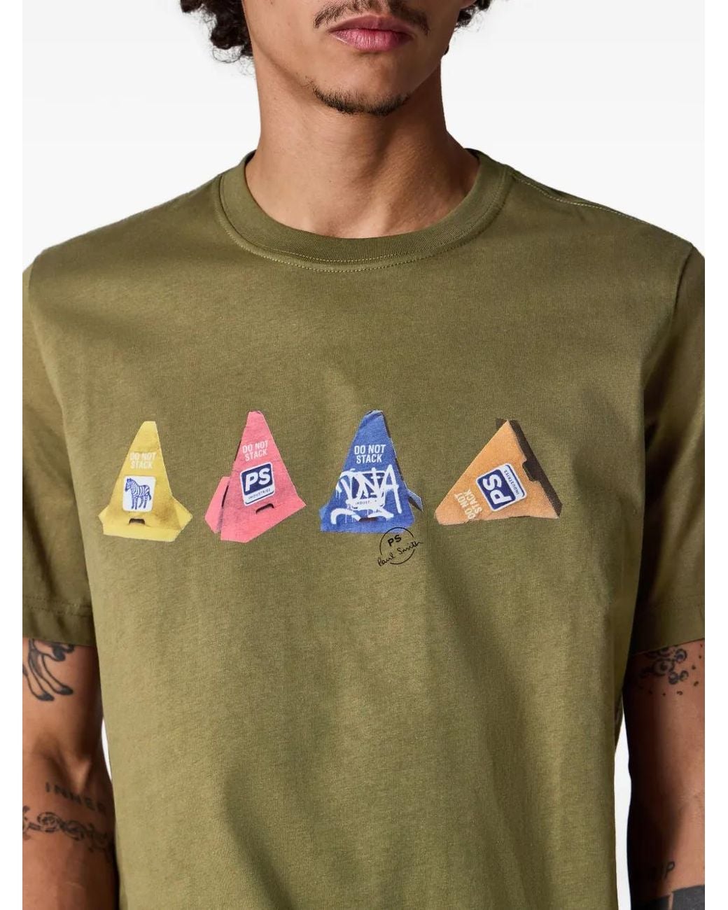 Paul Smith Green Cones' Print T-Shirt for men