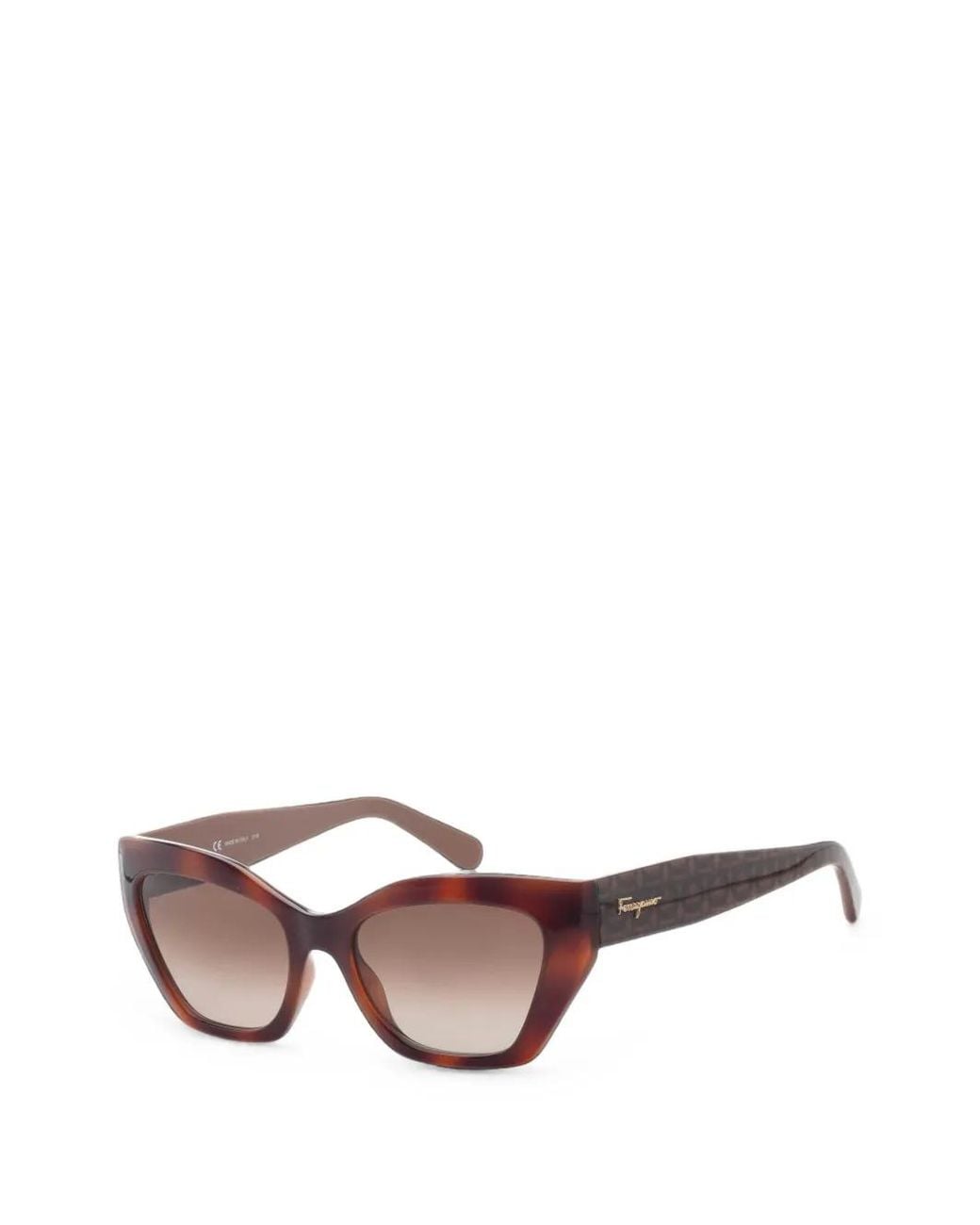 Ferragamo Eyewear Pink Gancini-Print Cat-Eye Frame Sunglasses