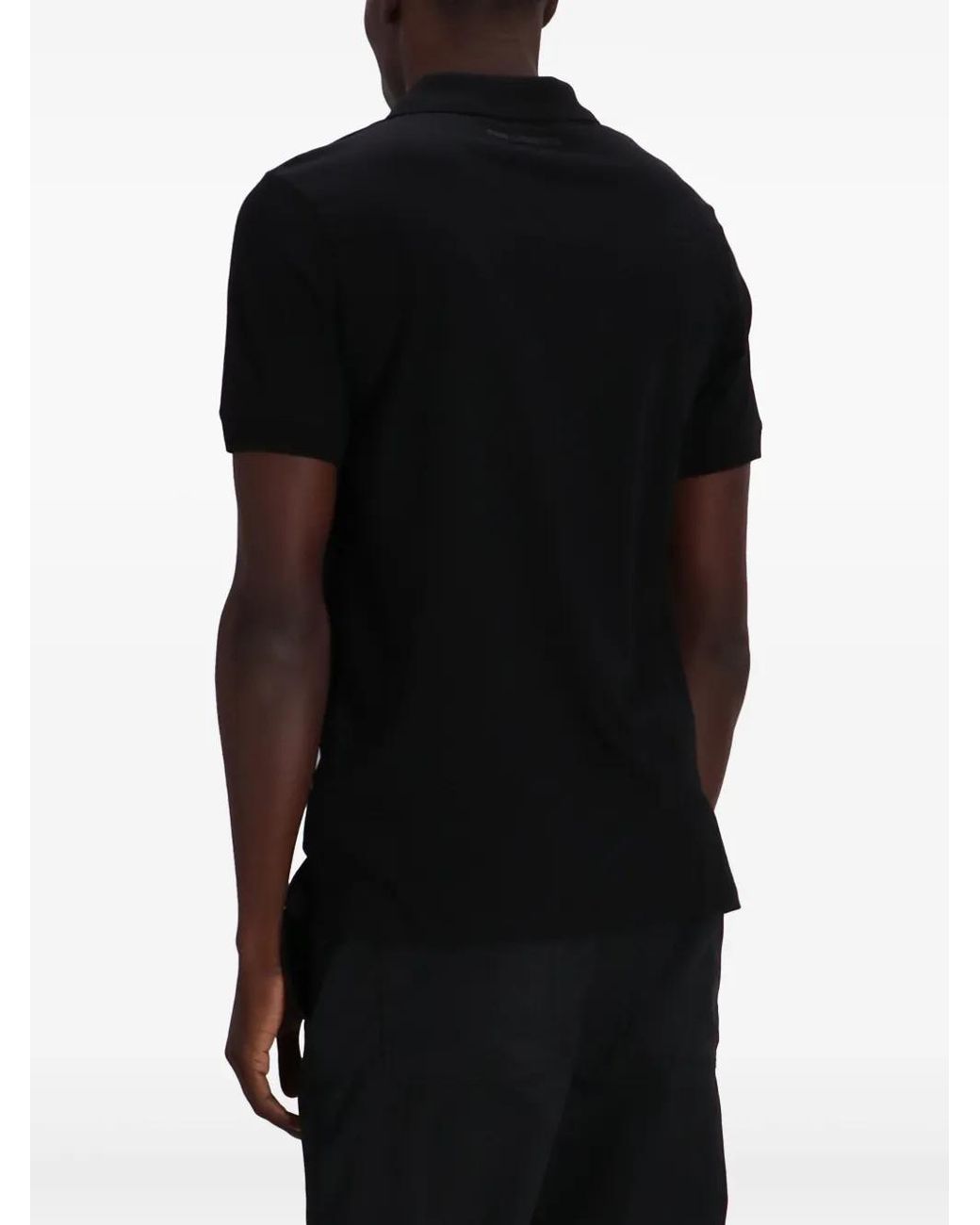 Karl Lagerfeld Black Ikonik Karl Polo Shirt for men