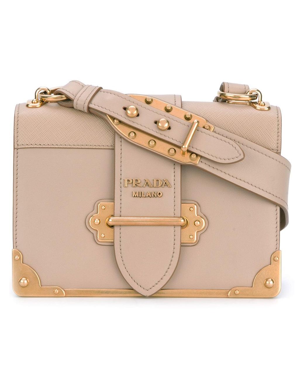 Prada - Cahier Shoulder Bag - Women - Calf Leather - One Size in Natural |  Lyst