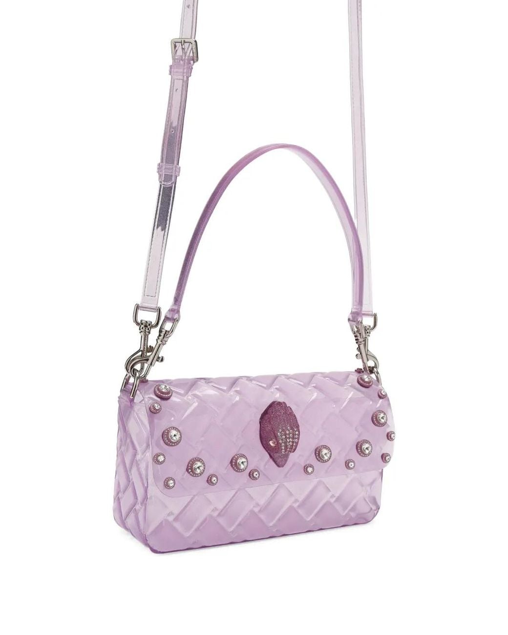 Kurt Geiger Purple Jelly Kensington Quilted Glitter Shoulder Bag