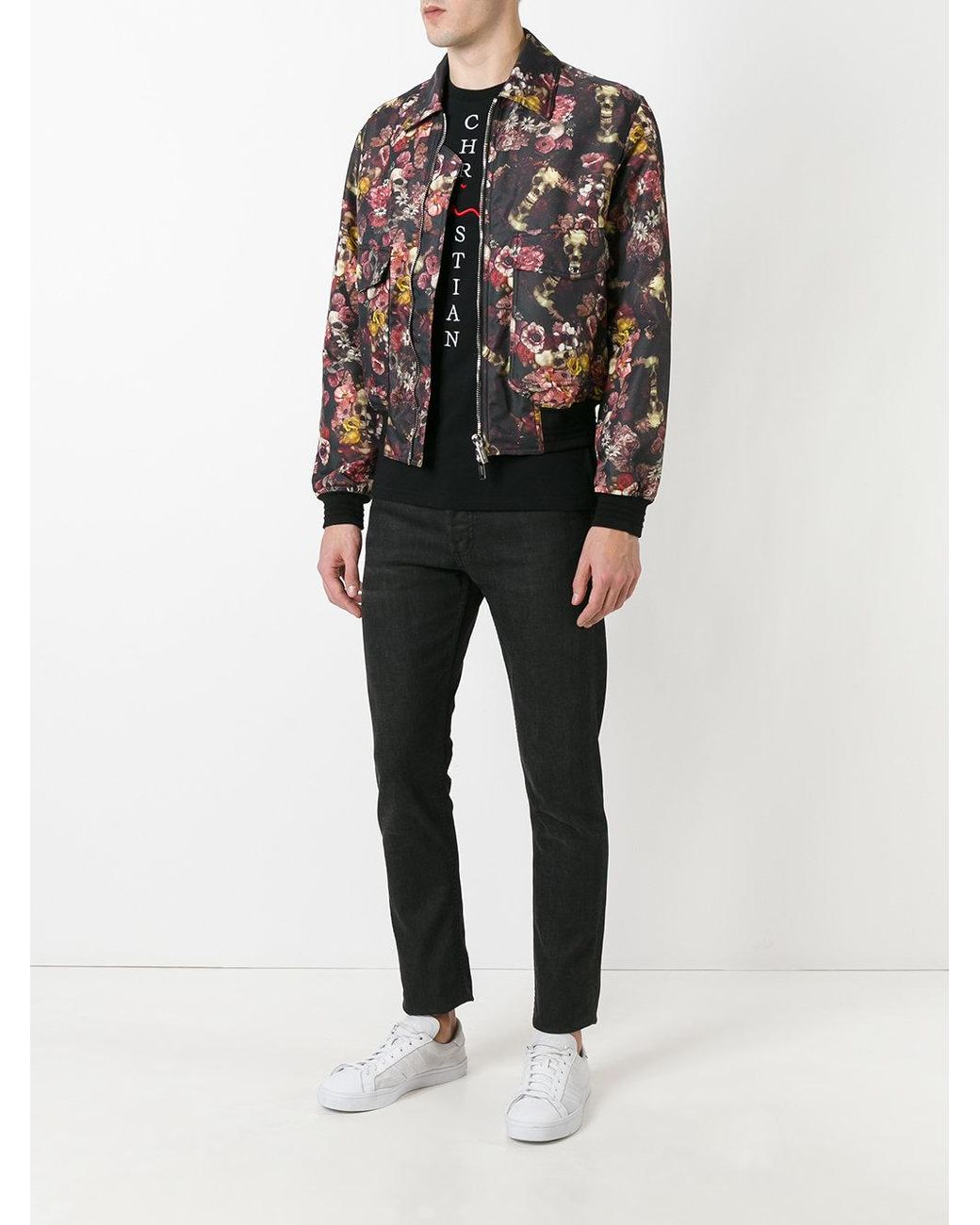 Dior Homme Abstract Print Bomber Jacket in Red for Men