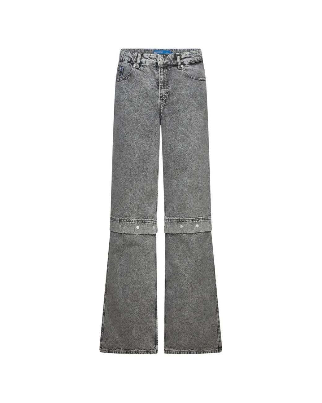 Karl Lagerfeld Gray Acid-Wash Transformable Jeans