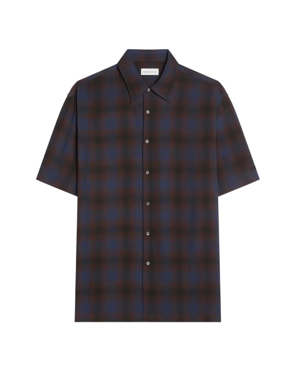 Dries Van Noten Black Short-Sleeve Viscose Shirt for men
