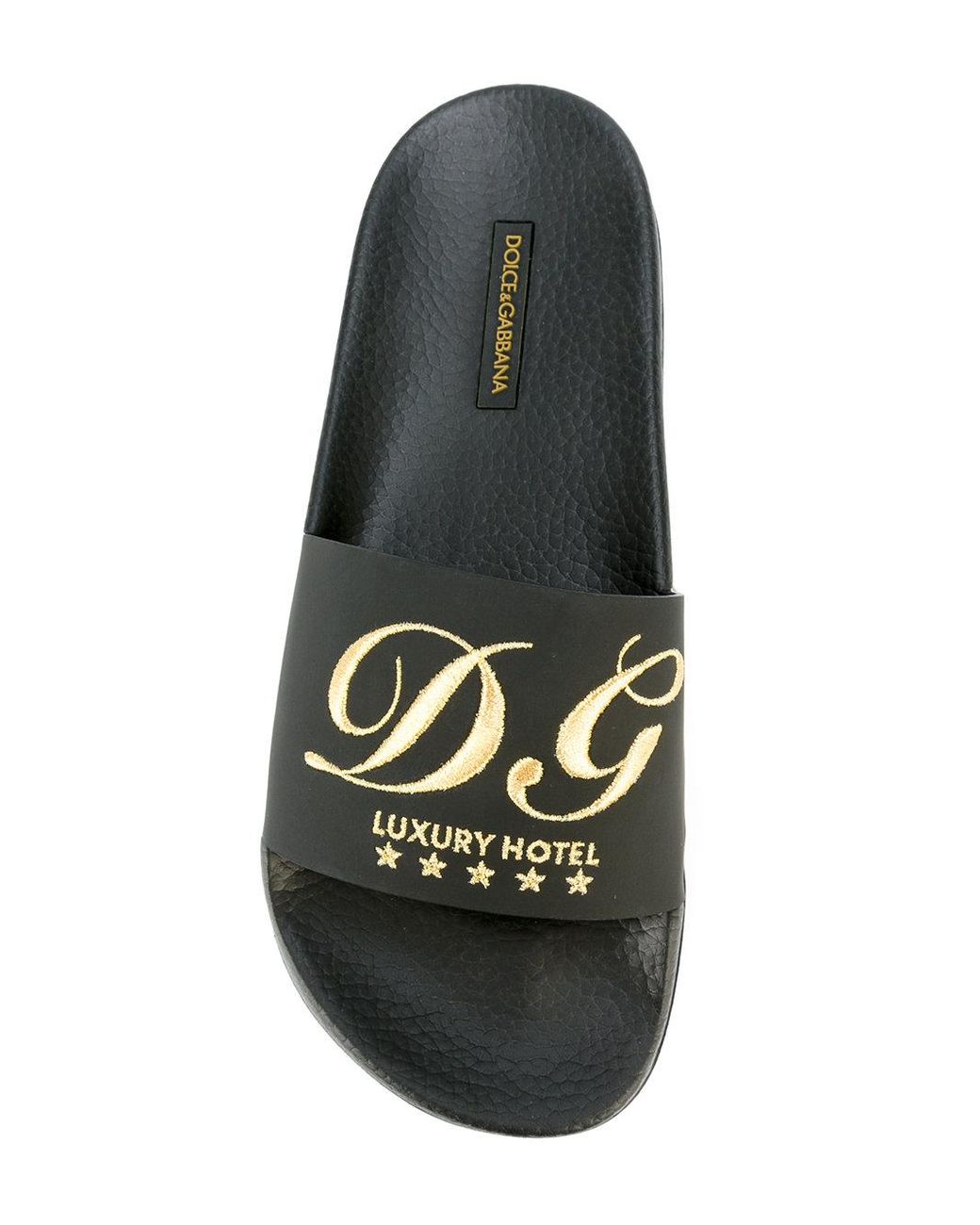 Dolce Gabbana Luxury Hotel Slides in Black Lyst