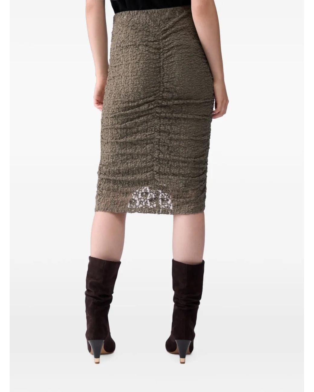 Liu Jo Gray Midi Lace Skirt