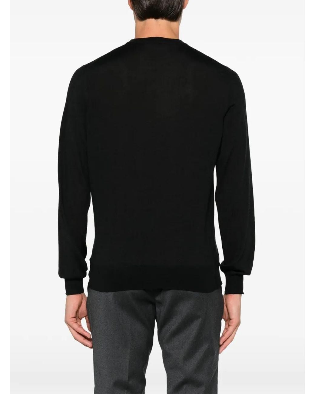 Fileria Black Crew-Neck Long-Sleeve Sweater for men