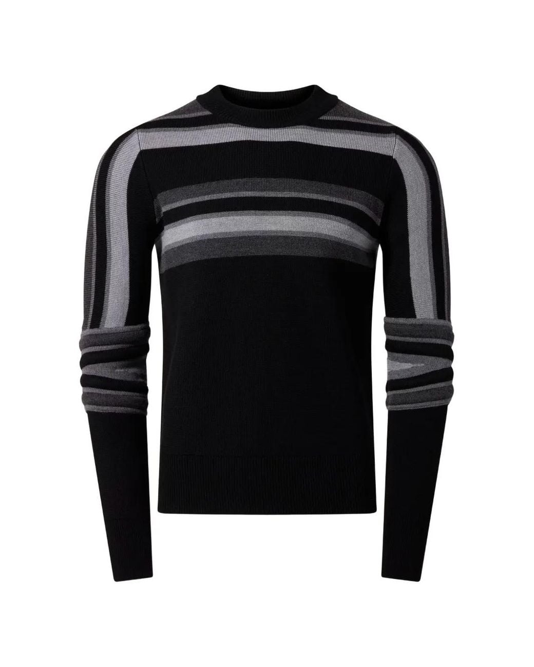 Perfect Moment Black Merino Wool Slalom Sweater for men