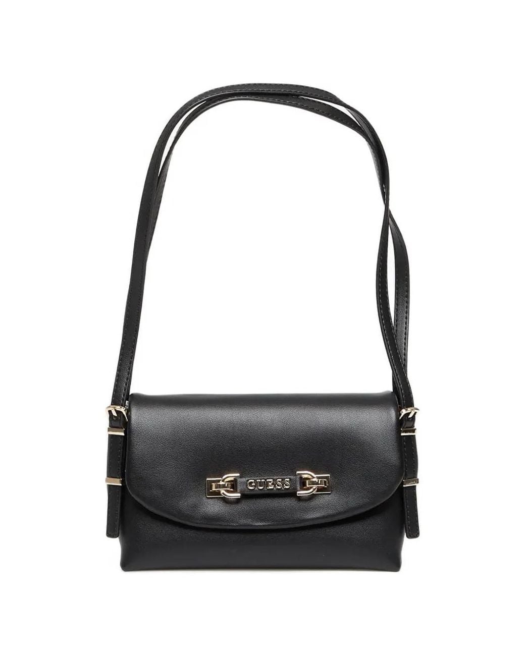 Guess Black Lefia Logo-Plaque Shoulder Bag