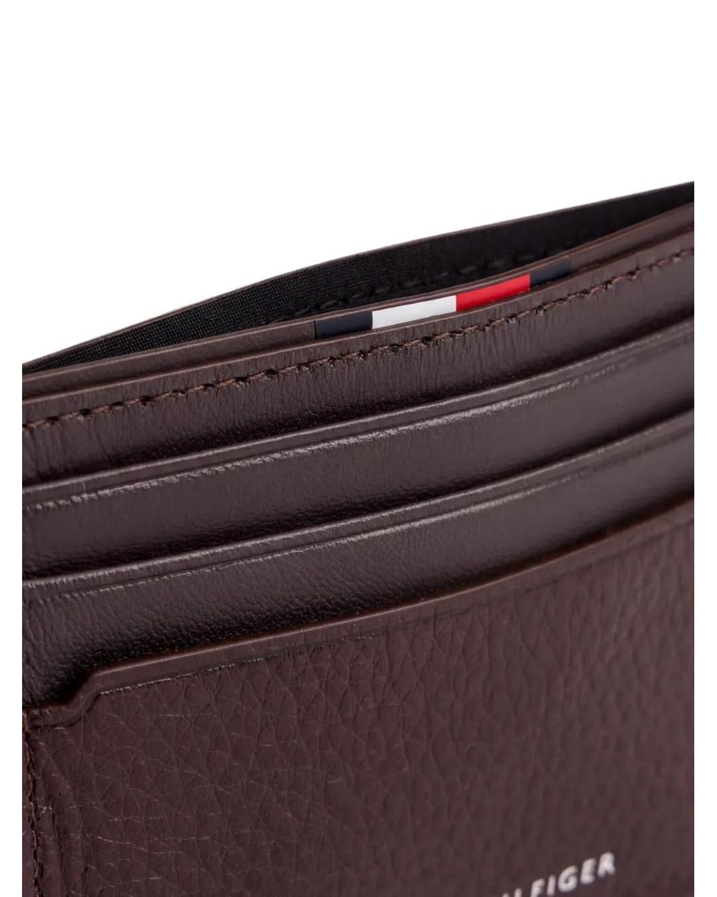 Tommy Hilfiger Brown Logo-Print Card Holder for men