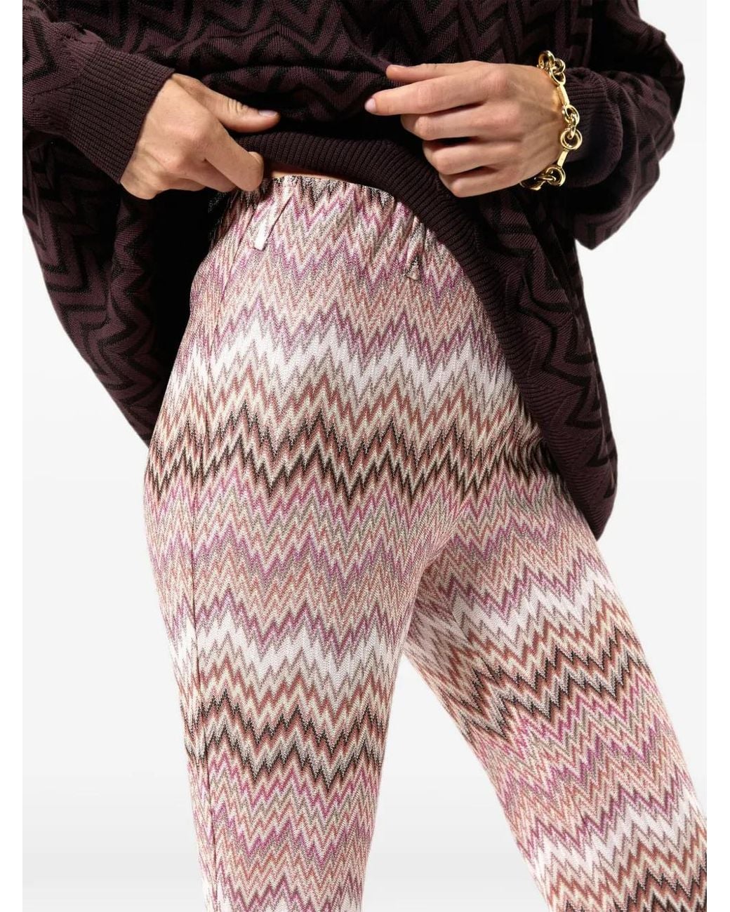 Missoni Pink Snake Motif Viscose Flare Trousers