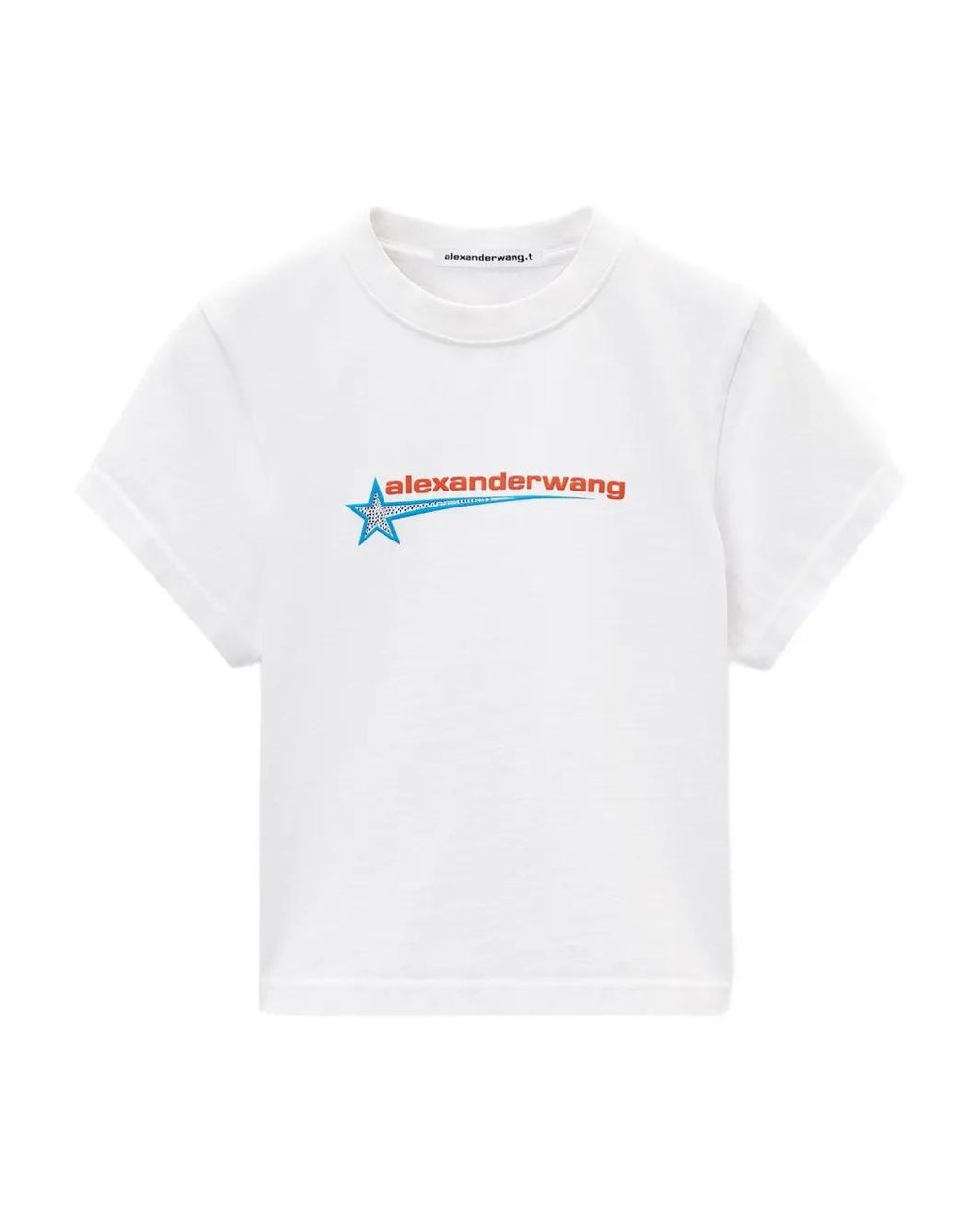 Alexander Wang White Crystal Hotfix Star Jersey T-Shirt Clothing