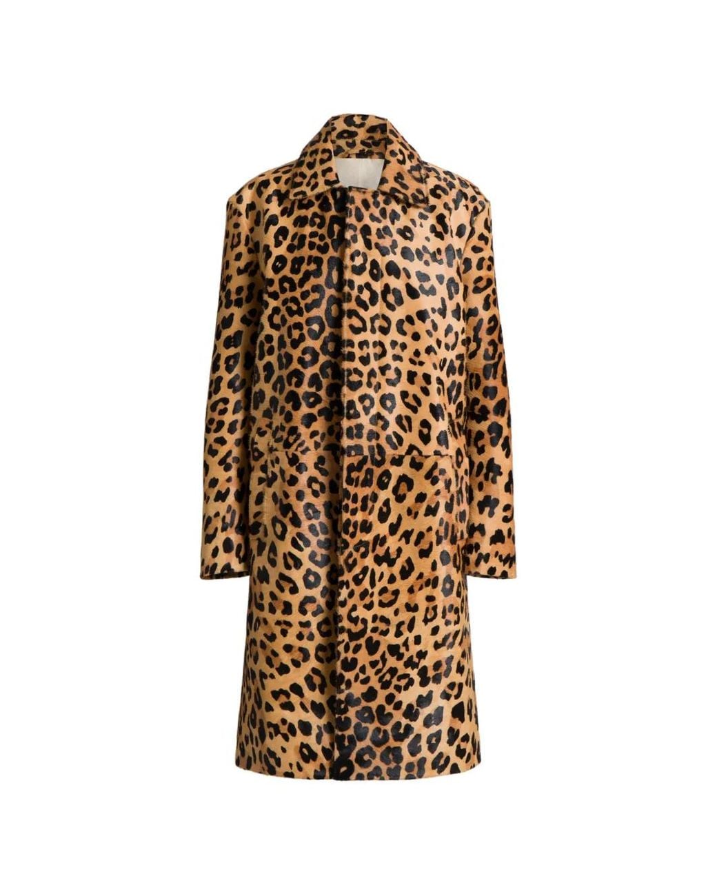 Alberta Ferretti Natural Leopard Print Coat