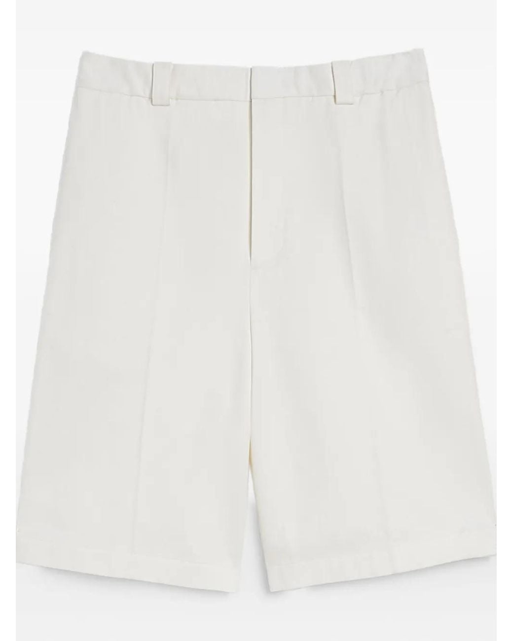 Jil Sander White Cotton Belted Shorts for men