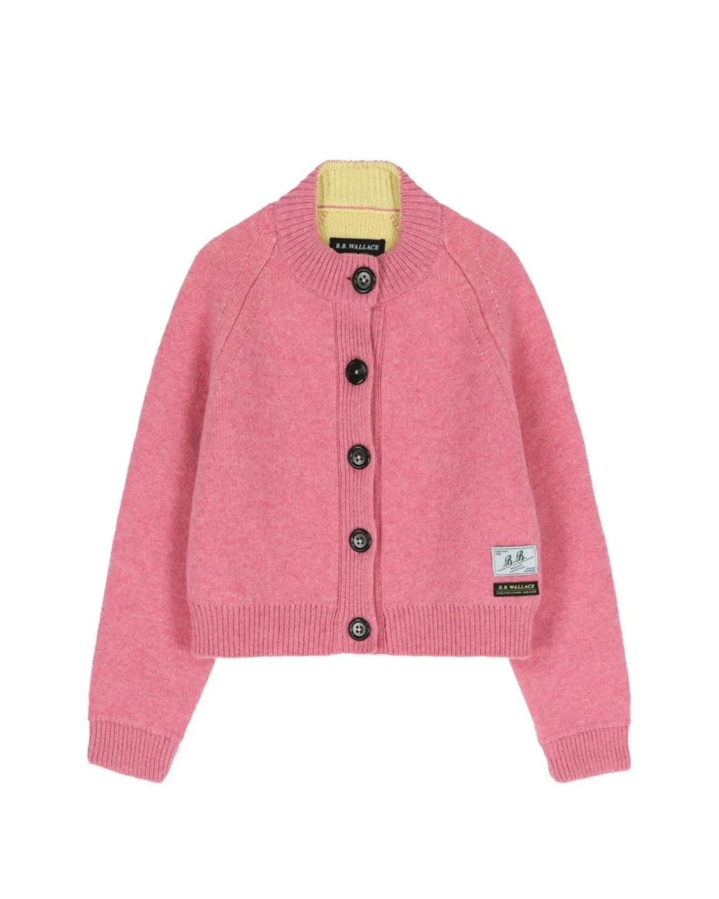 B.B. Wallace Pink Crew-Neck Button-Up Cardigan