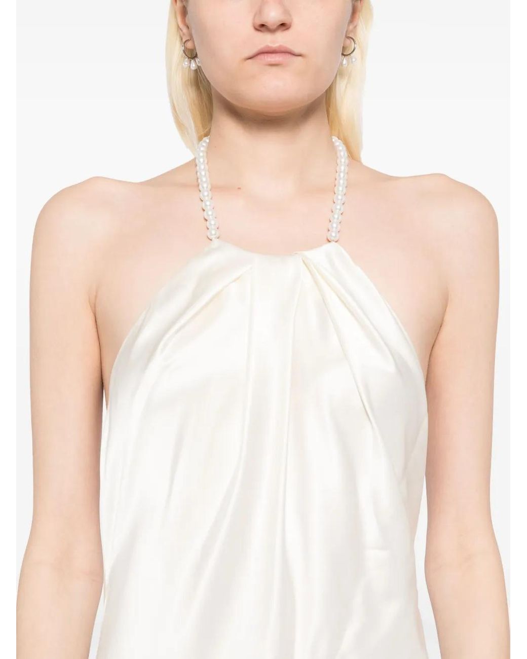 Michelle Mason White Halterneck Gown