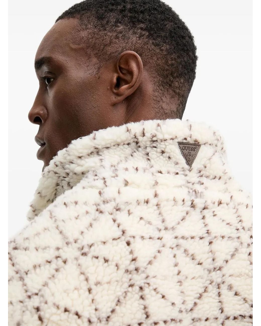 Guess Natural Patterned Zip-Up Jacket for men