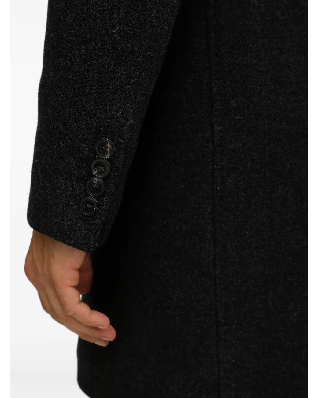 Abrigo Con Botones Hackett de hombre de color Black