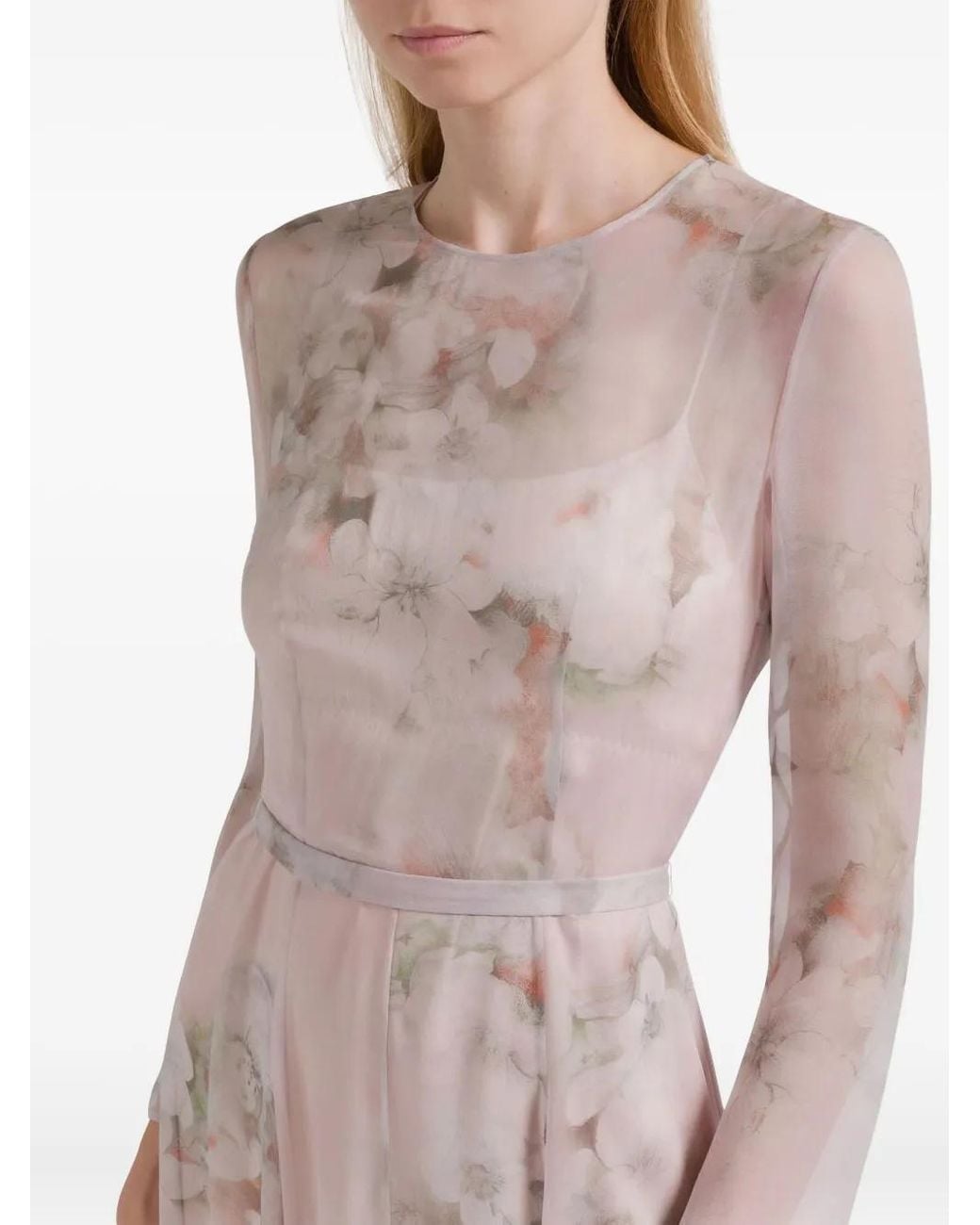 Alberta Ferretti フローラル マキシドレス Pink