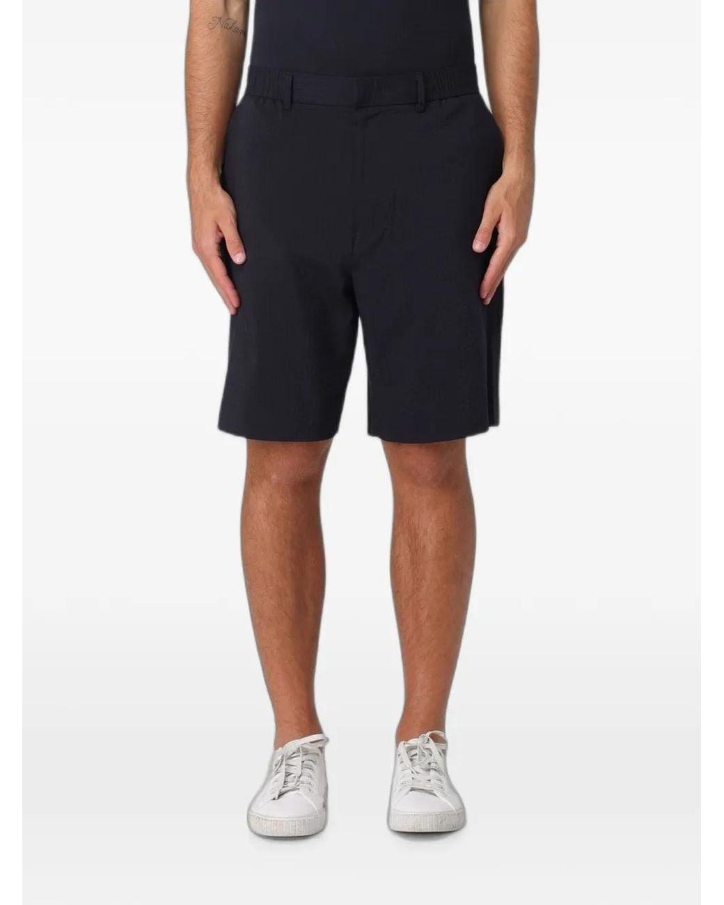 ARMANI EXCHANGE Black Bermuda En Seersucker for men