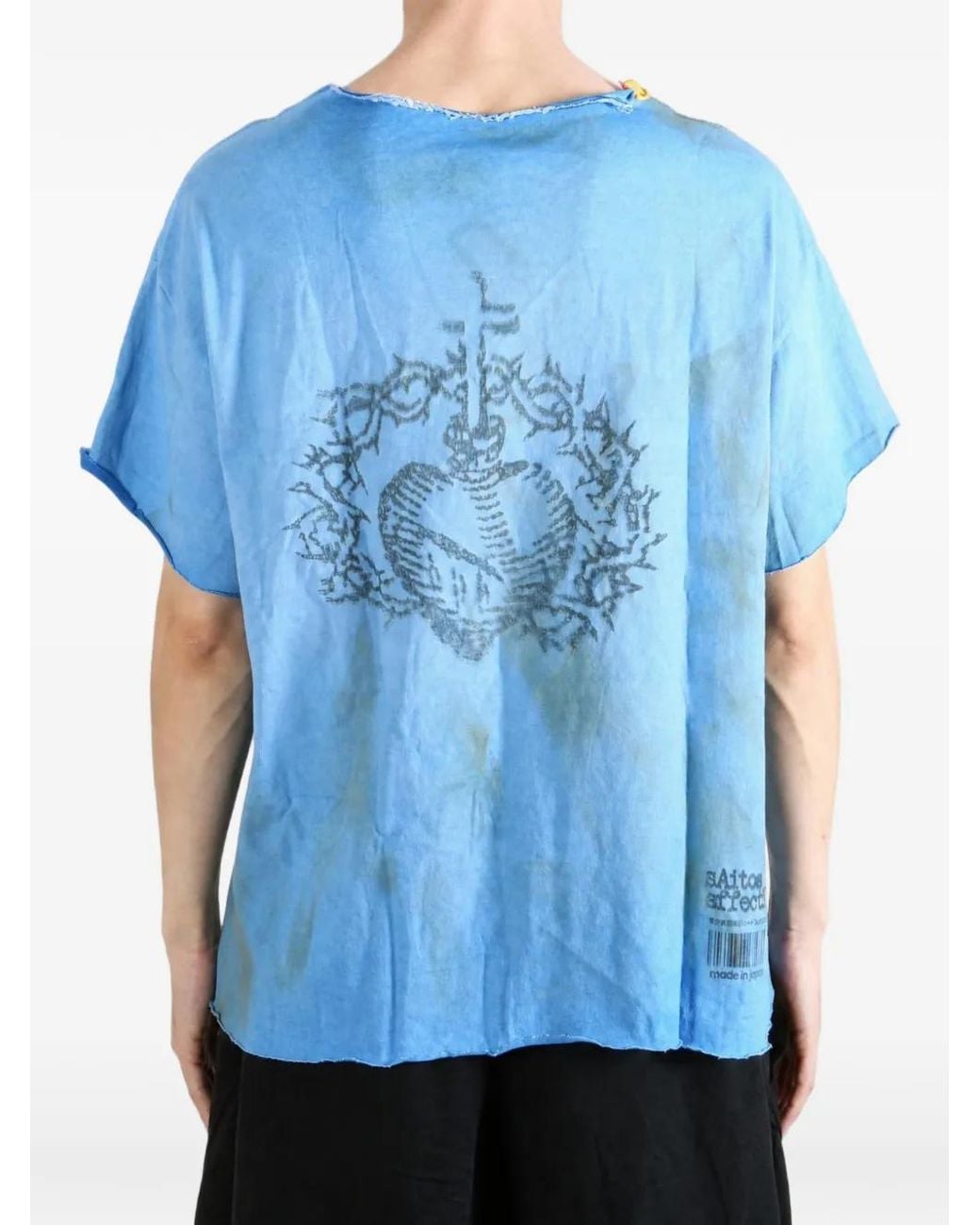 SAITOS Blue Made By Lord Distressed T-Shirt