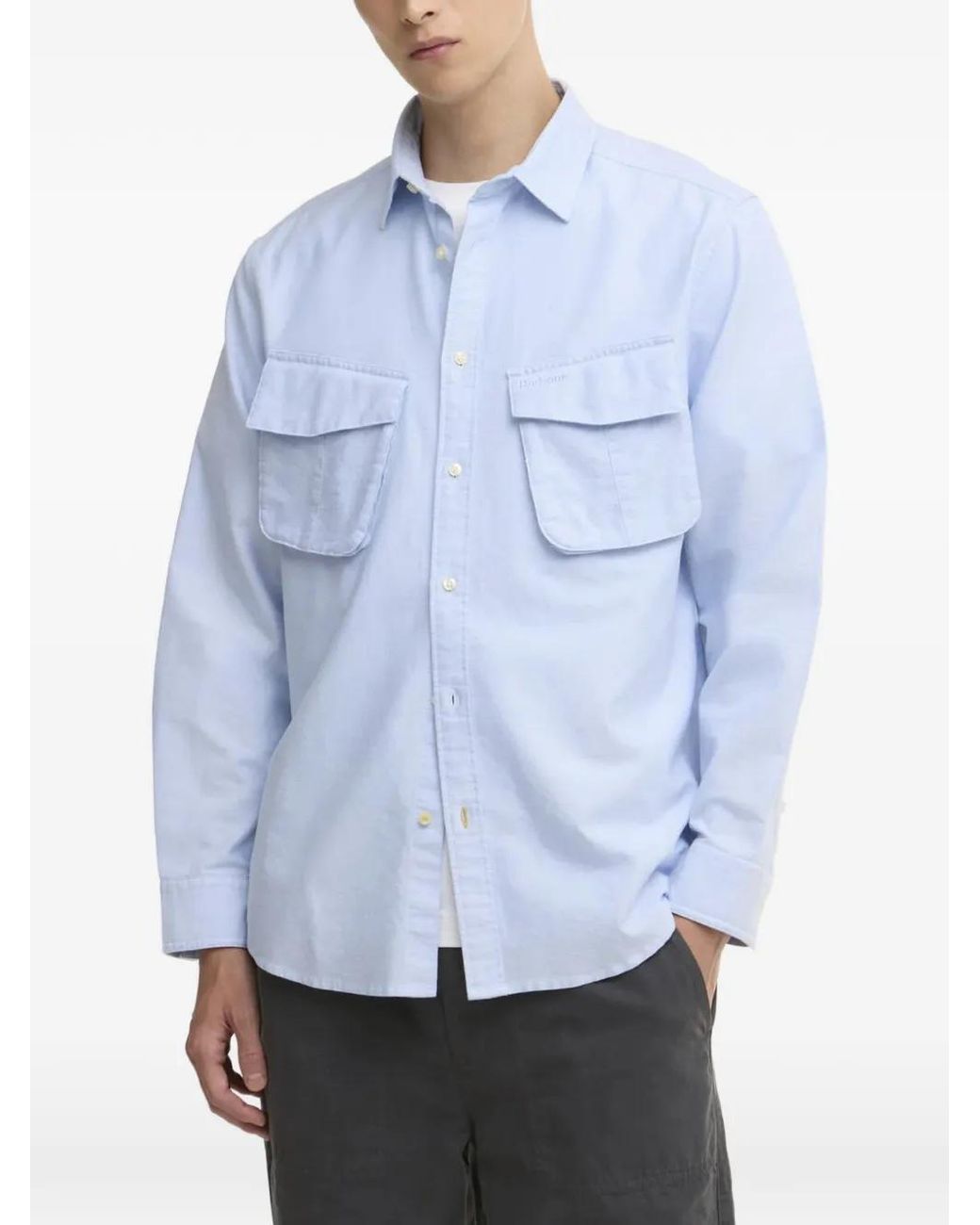 Barbour Blue Arnham Pocket Cotton Shirt for men