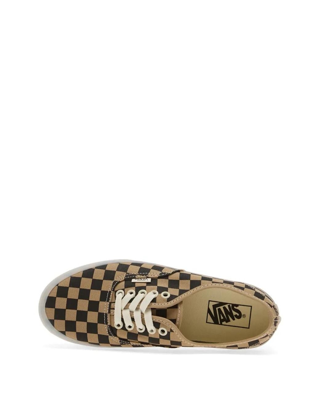 Vans Natural Authentic Platform Checkered Sneakers