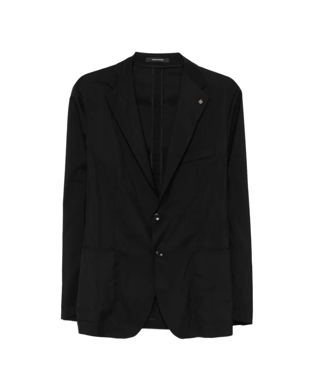 Tagliatore Black Button Single-Breasted Jacket for men