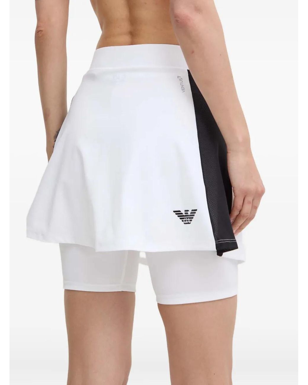 EA7 White Ventus 7 Mini Skirt