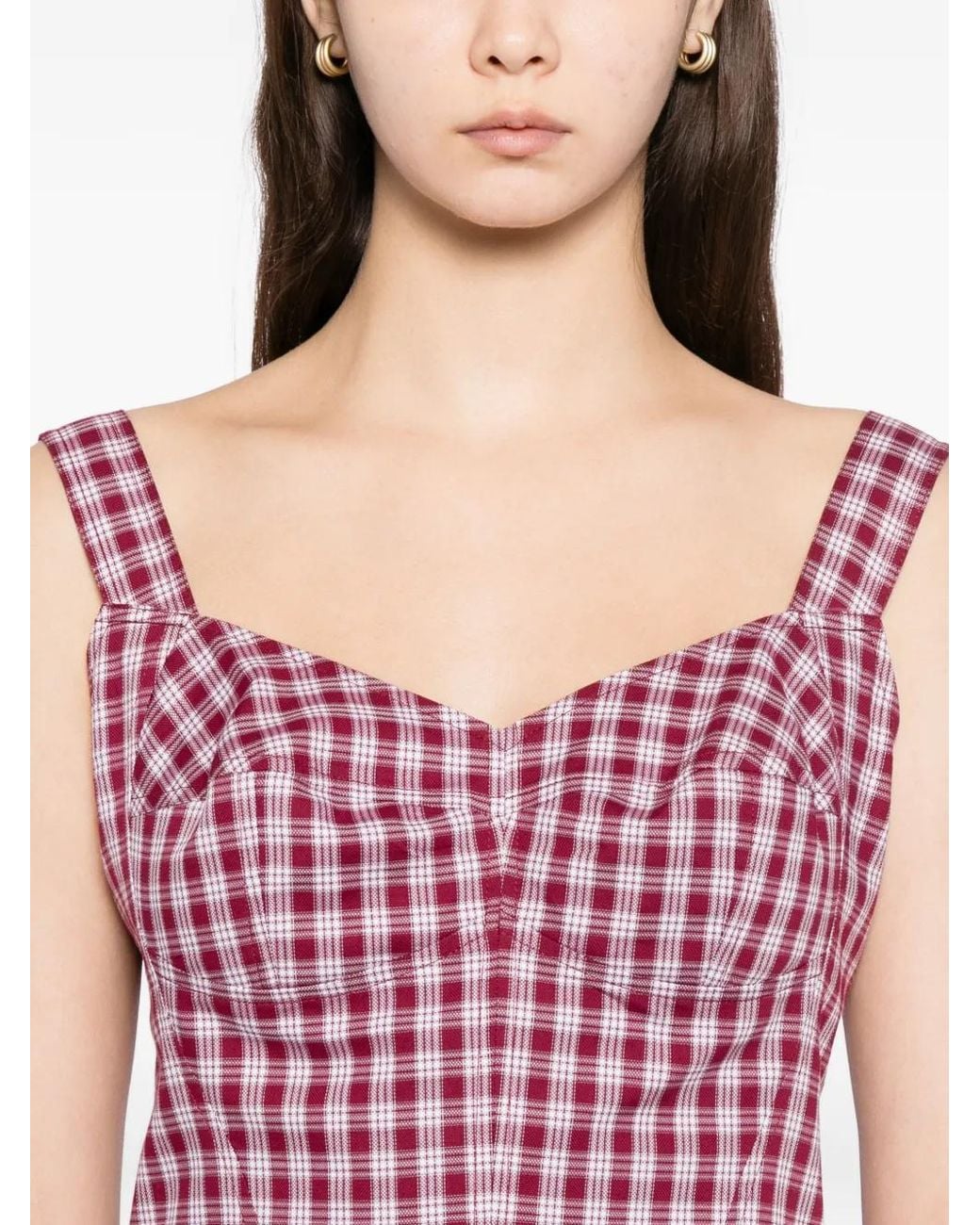 BLAKLACE Purple Straps Checkered Dress